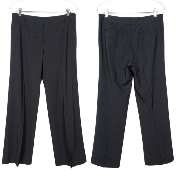 LAFAYETTE 148 NY Black Wool Blend Career Trousers Pockets Business Women's 6 - Picture 1 of 4